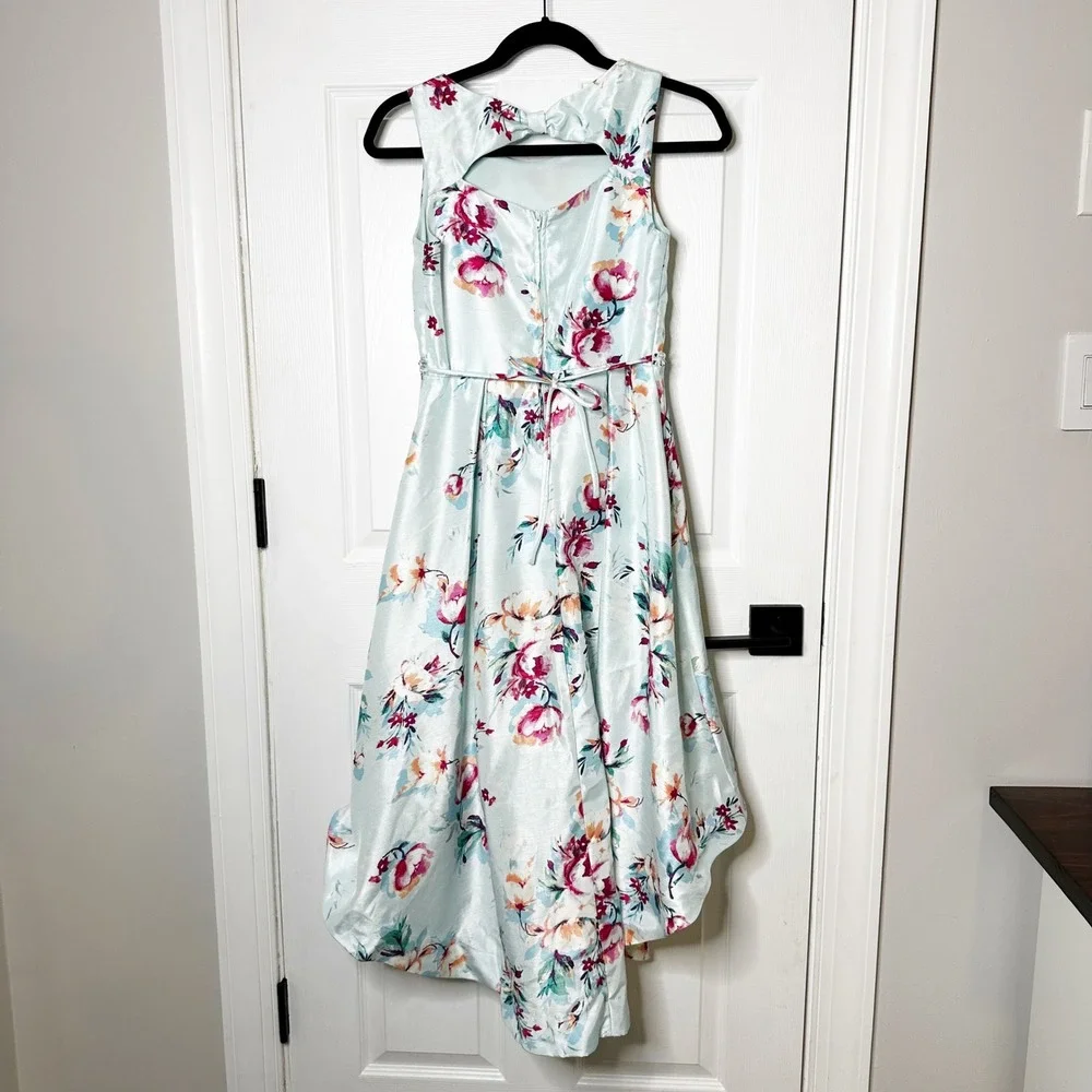 Speechless Girls Floral Dress Blue Sleeveless Party‎ High Low Size 16